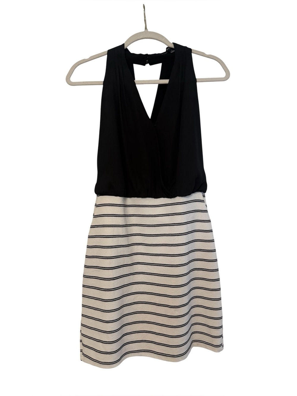 NWT Black & White Striped Sleeveless Dress from Hyfve (Size L)